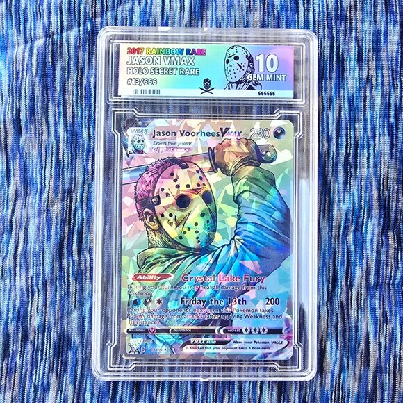Jason Voorhees w/ Custom Slab Pokemon Card - Picture 1 of 8